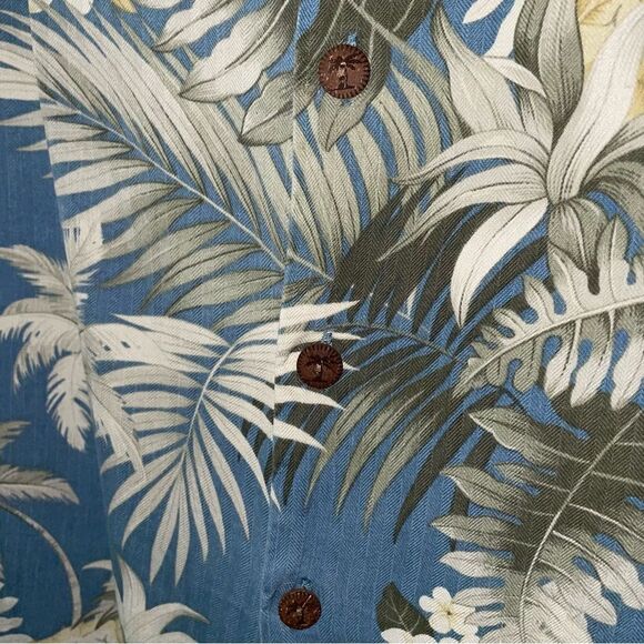 Jamaica Jaxx L Hawaiian Shirt 100% Silk Knit Short Sleeve Button Collar - Picture 4 of 7